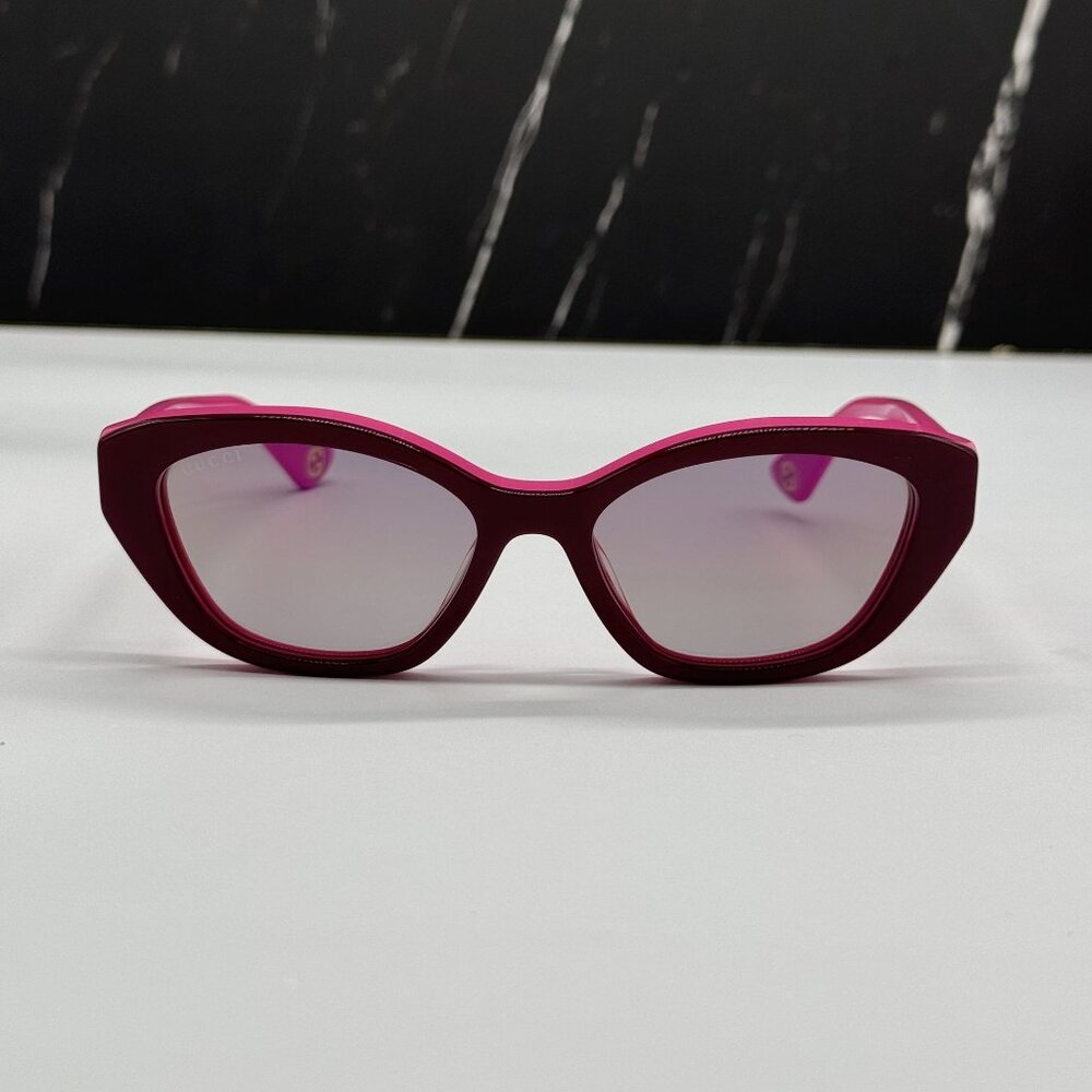 NEW GUCCI GG1638S 003 BURGUNDY FUCHSIA CAT EYE WOMEN SUNGLASSES - Picture 3 of 13